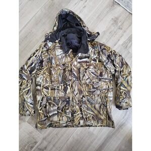 Herters Advantage Wetlands Camo Hunting Jacket Mens XL Hooded Coat with insert